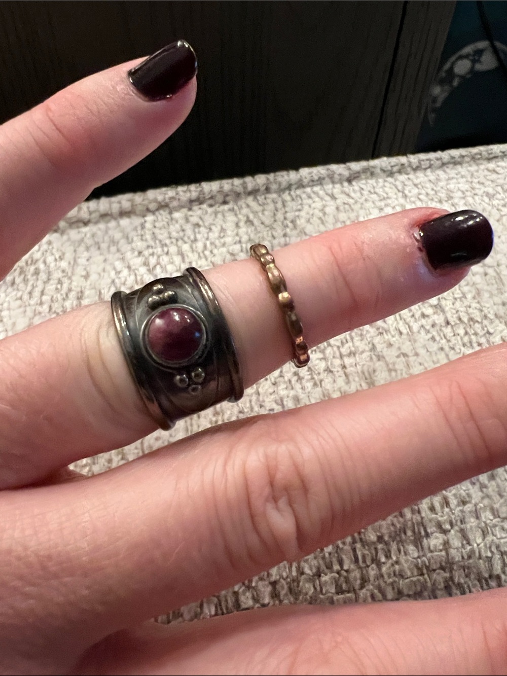 Thick vintage ring and pinky ring